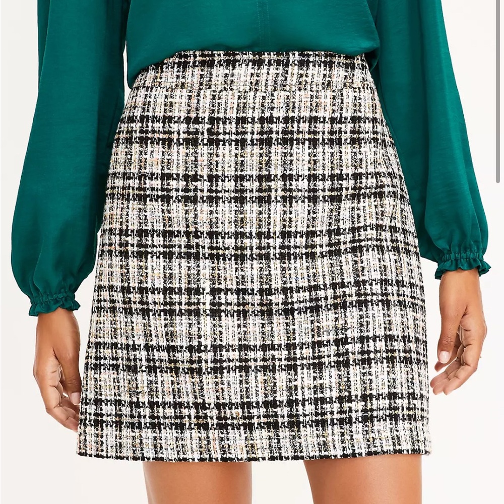 Loft Tweed Mini Skirt Size 14 New